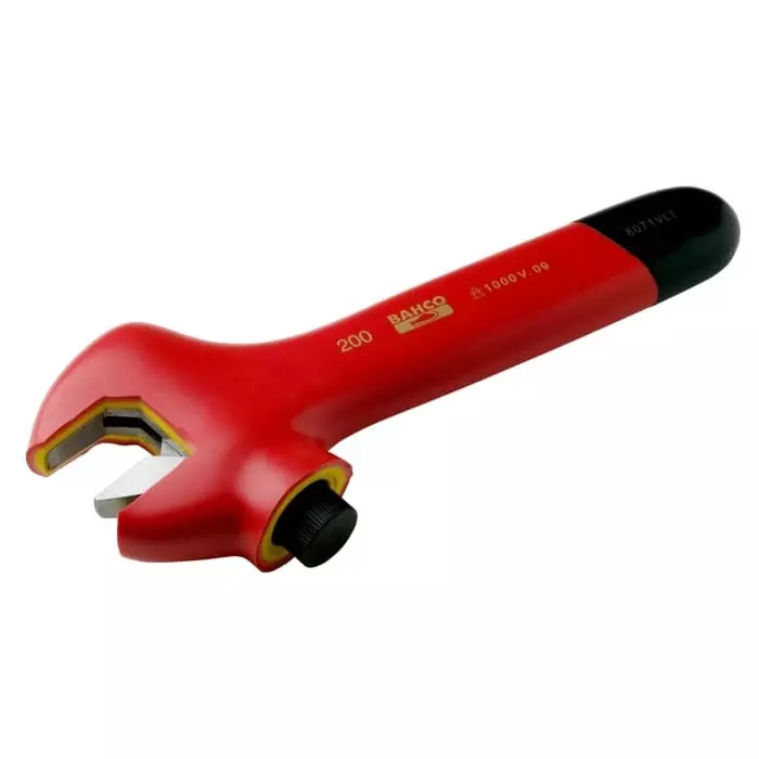 Bahco Adjustable Spanner 205 mm Overall 29 mm Jaw Capacity Insulated Handle VDE/1000V, 8071VLT