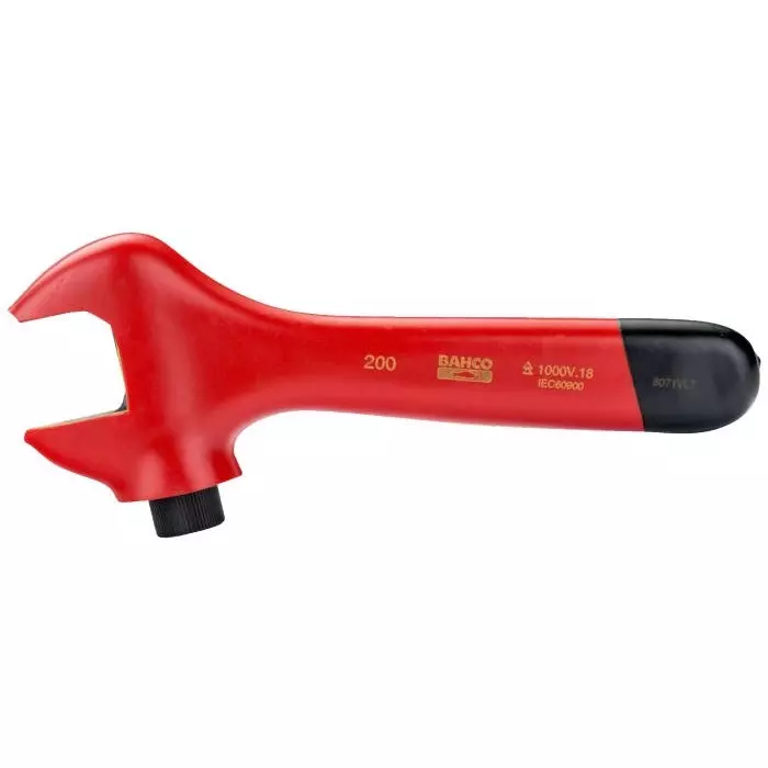 Bahco Adjustable Spanner 205 mm Overall 29 mm Jaw Capacity Insulated Handle VDE/1000V, 8071VLT