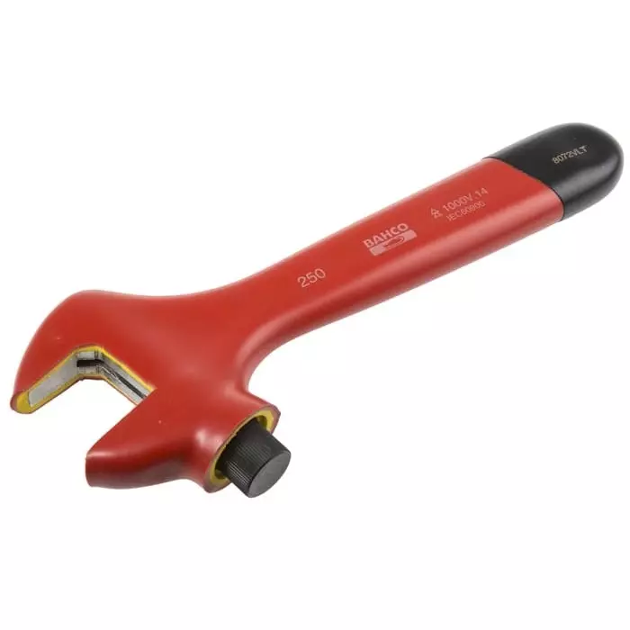 Bahco Adjustable Spanner 255 mm Overall 34 mm Jaw Capacity Insulated Handle VDE/1000V, 8072VLT