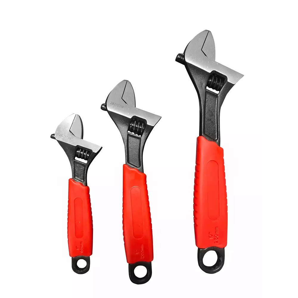 RS PRO Adjustable Spanner Chrome Vanadium Steel Black Phosphate Plastic 34 mm, 2821248 (Pack of 3)