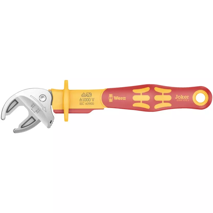 Wera 6004 Joker VDE L Self Setting Spanner Insulated with 14 mm Head Thickness and 226 mm Total Length, 5020153001