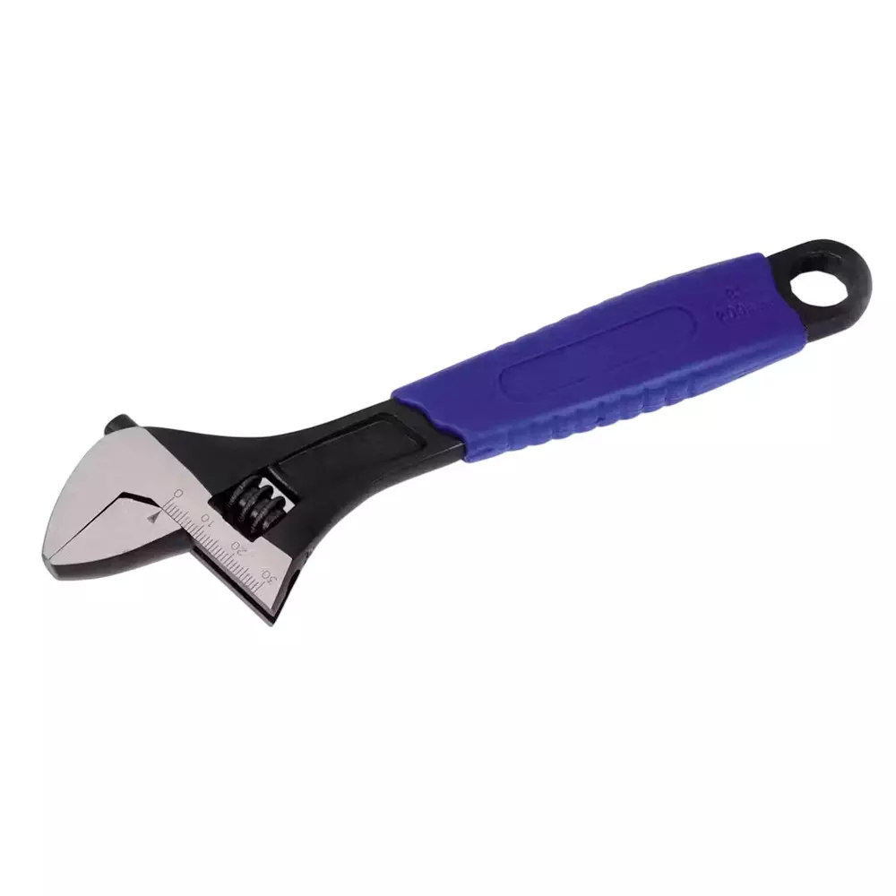 Blue-Point 10 inch (255 mm) Adjustable Wrench with Black Phosphate Finish and Soft Grip Handle, GAJ10SG