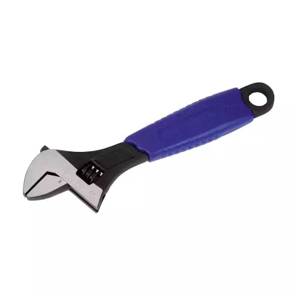 Blue-Point 6 inch (160 mm) Adjustable Wrench with Black Phosphate Finish and Soft Grip Handle, GAJ6SG