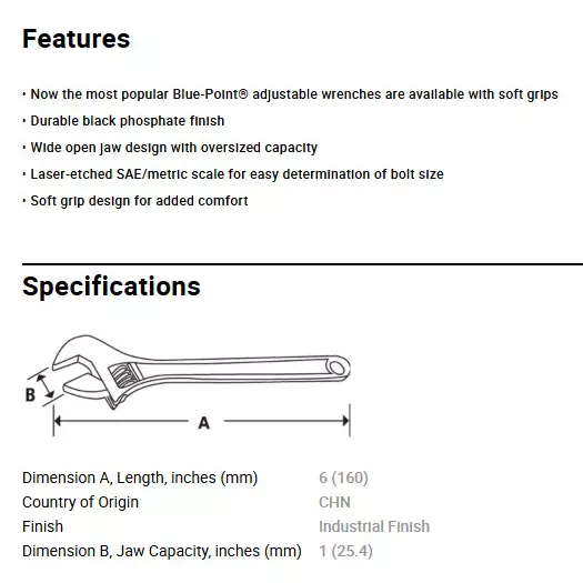 blue-point-6-inch-160-mm-adjustable-wrench-with-black-phosphate-finish-and-soft-grip-handle-gaj6sg