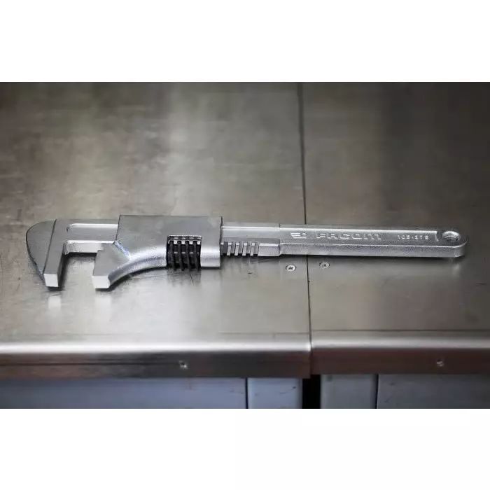 Facom Adjustable Spanner, 375 mm Overall, 80mm Jaw Capacity, Metal Handle, 105.375