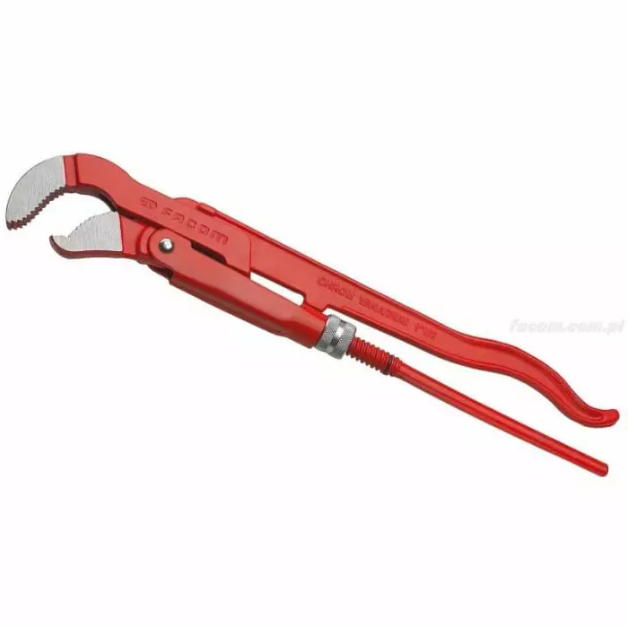 Facom Pipe Wrench, 450 mm Overall, 49mm Jaw Capacity, Metal Handle, 121A.1P1/2
