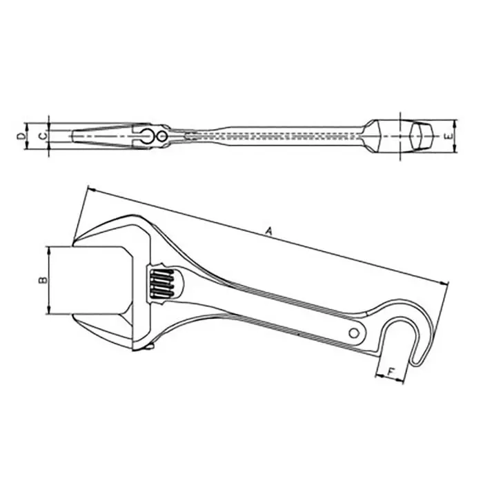 Bahco Adjustable Spanner 254.5 mm Overall 46 mm Jaw Capacity Metal Handle, 33H
