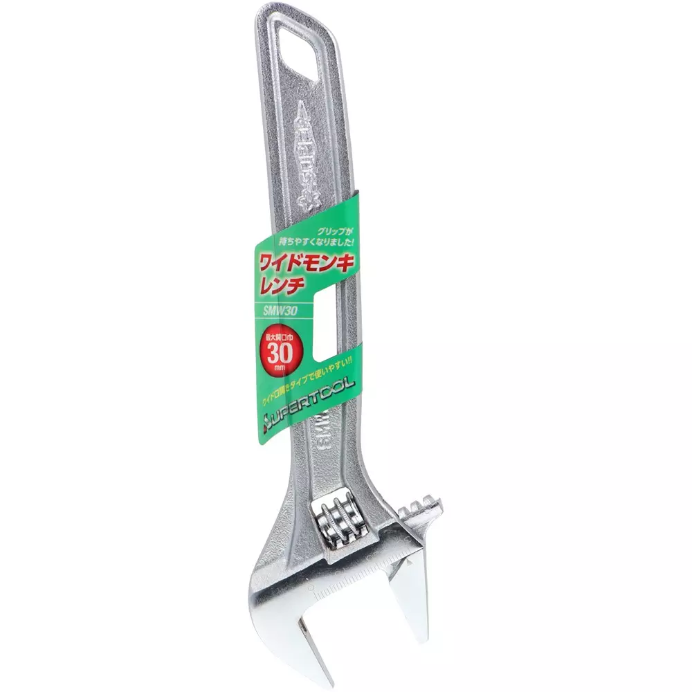 Super Tool Wide Adjustable Wrench 155 mm Overall Length, SMW30