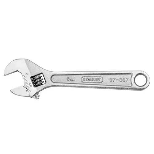 STANLEY 6 inch (150 mm) Adjustable Spanner Chrome Vanadium Steel Body and In-Built Tension Spring, 87-367