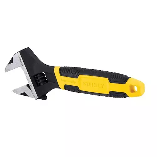 STANLEY 6 inch (150 mm) Adjustable Wrench With Grip Tapered Jaw and Slip Resistant Bi-Material Handle, 90-947