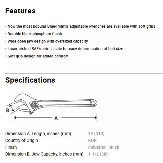 blue-point-12-inch-310-mm-adjustable-wrench-with-black-phosphate-finish-and-soft-grip-handle-gaj12sg