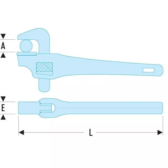 Facom Pipe Wrench, 350 mm Overall, 49mm Jaw Capacity, 135A.14