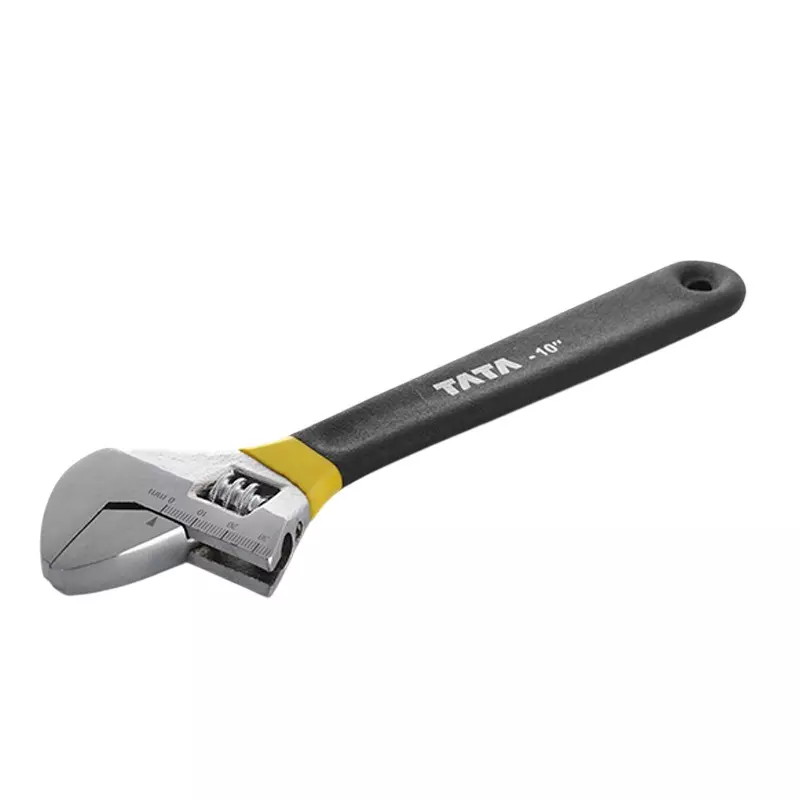 tata-agrico-adjustable-wrench-chrome-vanadium-steel-250-mm-10-inch-length-with-rubber-sleeve-wrc002