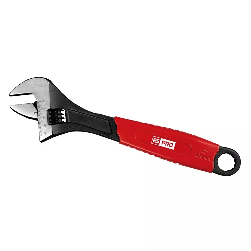 RS PRO Adjustable Spanner Chrome Vanadium Steel Black Phosphate 310 mm Plastic 41 mm, 2821241