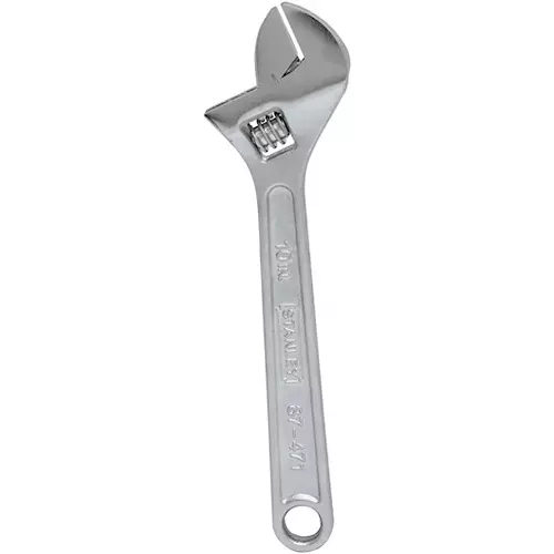 STANLEY 10 inch (250 mm) Adjustable Spanner Chrome Vanadium Steel Body and In-Built Tension Spring, 87-471