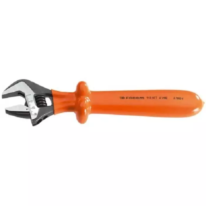 Facom Adjustable Spanner, 260 mm Overall, 30mm Jaw Capacity, Insulated Handle, VDE/1000V, 113.10TAVSE