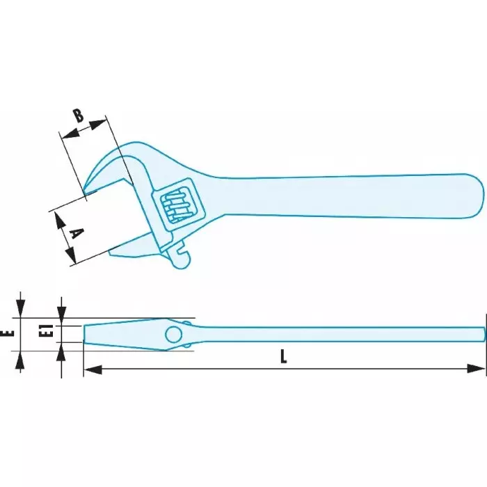 Facom Adjustable Spanner, 300 mm Overall, 36mm Jaw Capacity, Metal Handle, Non-Sparking, 113A.12SR