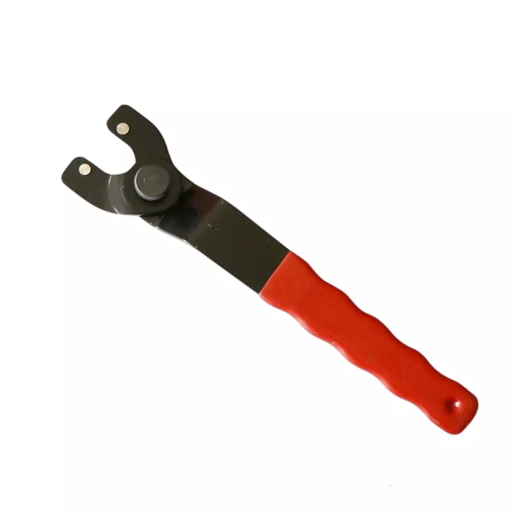 GENERIC Grinder Key Black & Red Steel & Plastic 10-40 mm (Adjustable) Head Size C Shaped 185 mm Length for Home & Professional