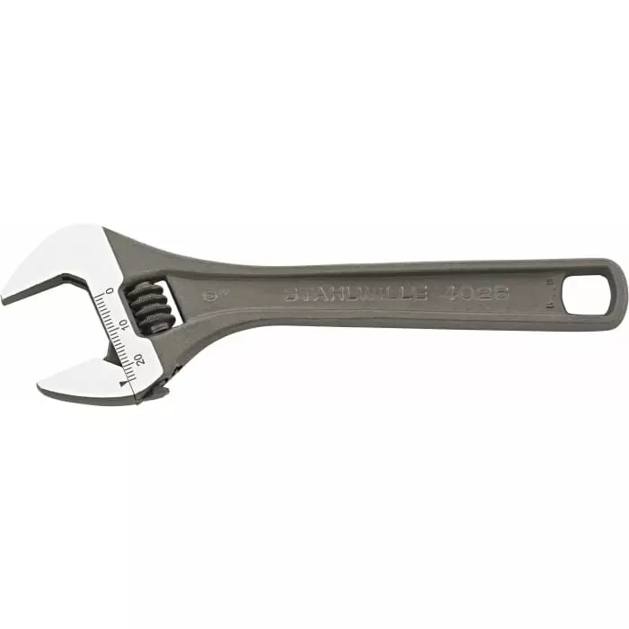 STAHLWILLE Adjustable Spanner, 462 mm Overall, 53 mm Jaw Capacity, Straight Handle, 40260118