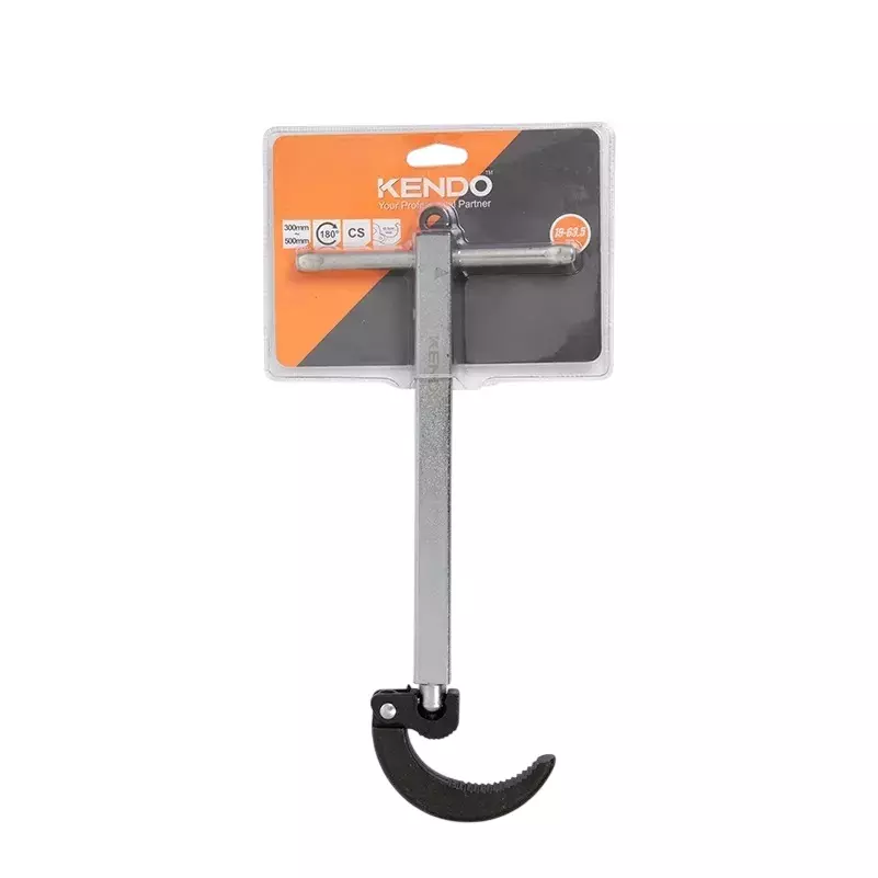 Kendo Telescopic Basin Wrench 300-500 mm (11-17 inch) Size Up to 180° Pivoting Head Angle, 50166