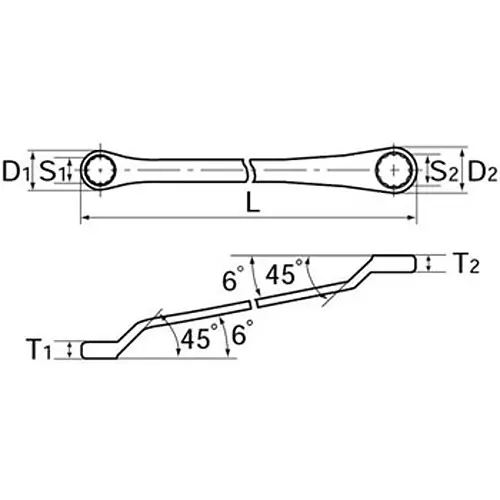 Ktc Long Offset Box Wrench 36x38 mm 519 mm Length, M5-3638