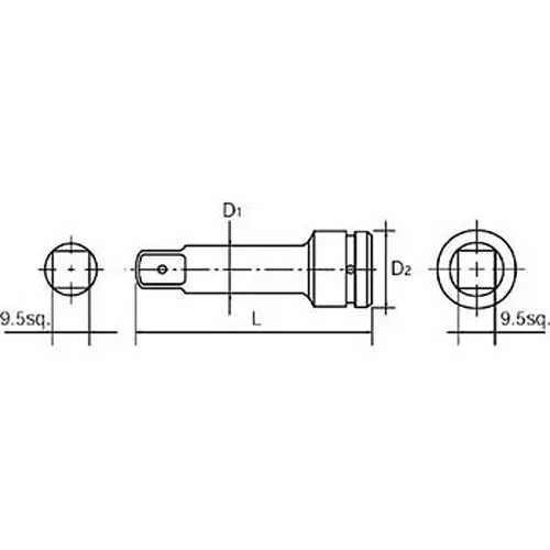 Ktc Extension Bar for Impact Wrench 75 mm Dimension 9.5 mm Sq. Drive, BEP3-075