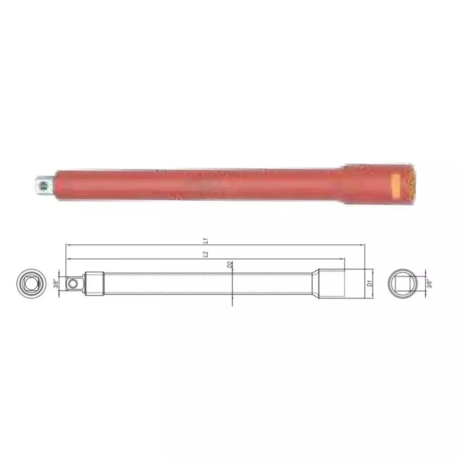 Yato Insulated Extension Bar 6.3 mm (1/4 inch) 150 mm Bi-Hex, YT-21053