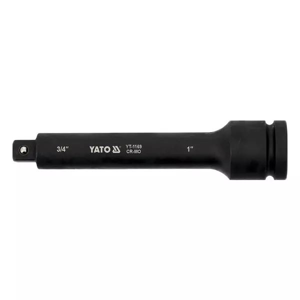 Yato Impact Extension Bar With Adapter 1 inch (25.4 mm) (F) Drive and 3/4 inch (19.0 mm) (M) Drive Adapter Size, YT-1169