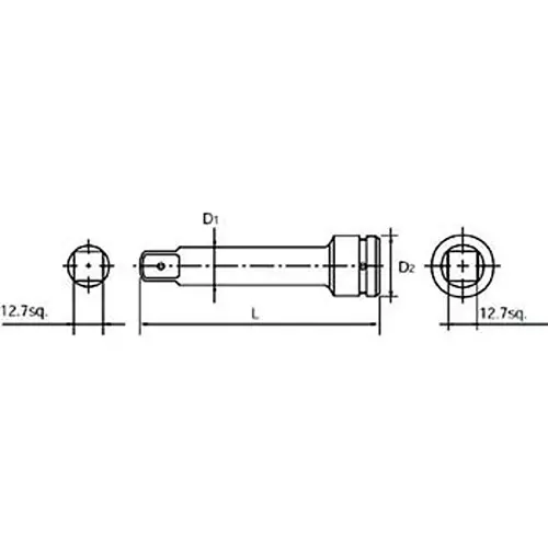 Ktc Extension Bar for Impact Wrench 150 mm Dimension 12.7 mm Sq. Drive, BEP4-150
