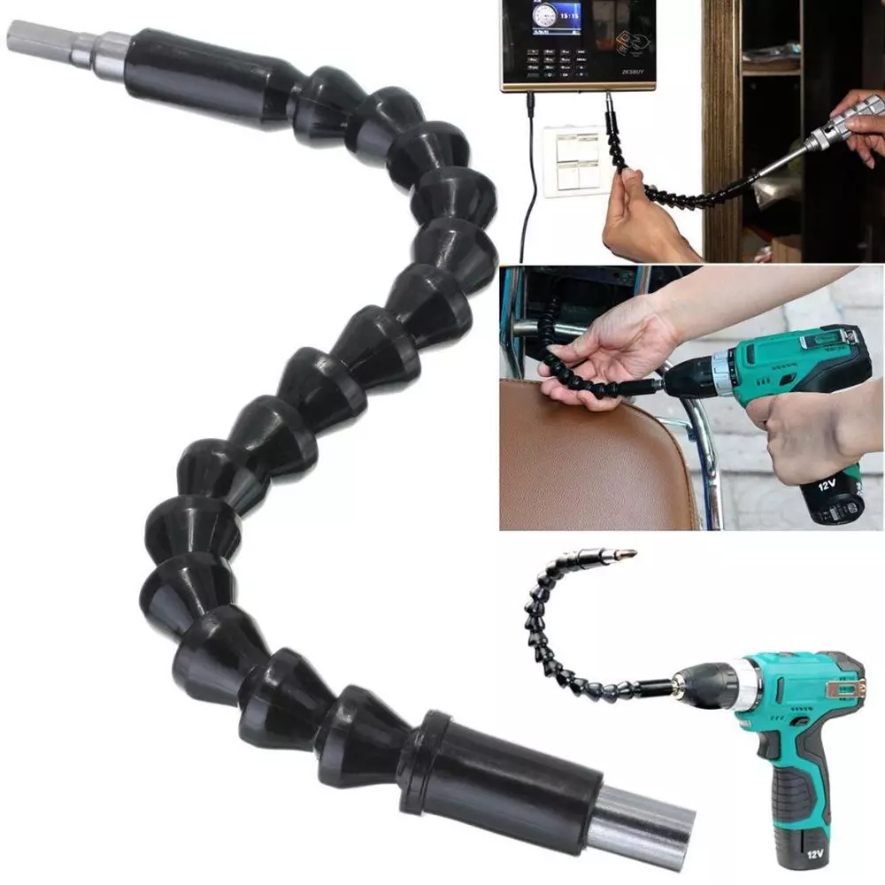 H9 Screwdriver Extension Bar 6.35 mm (1/4 inch) Hex Head 300 mm (12 inch) Size Black