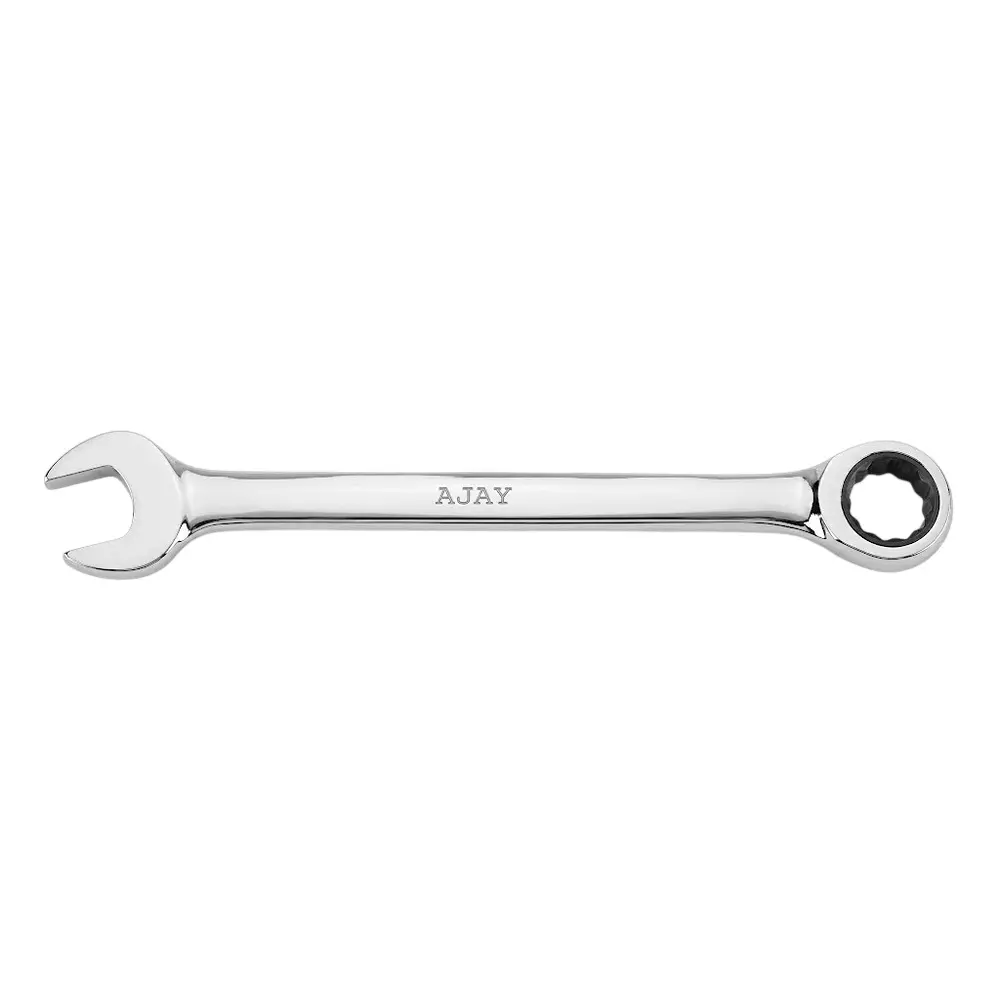 Ajay 18 mm Gear Wrench Spanner Elliptical Model Chrome Vanadium Steel 31CrV 3 Body and Full Polished Chrome Plated, AJ-GWS (Pack of 5)