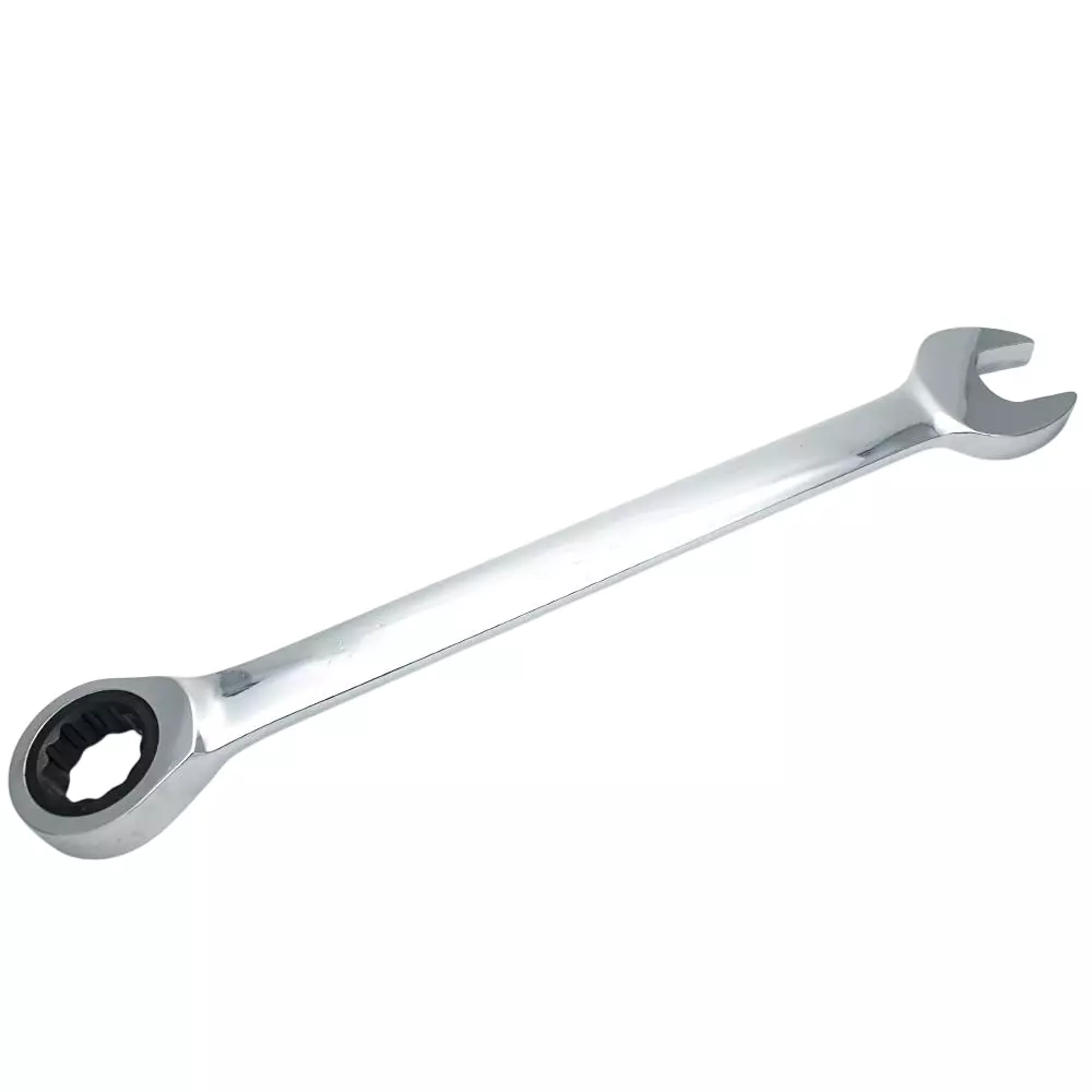 OAYKAY Combination Gear Spanner 19 mm Drop Forged Steel Mirror Nickel Chrome Finish 72 Teeth 5 Rotation, 1551.19