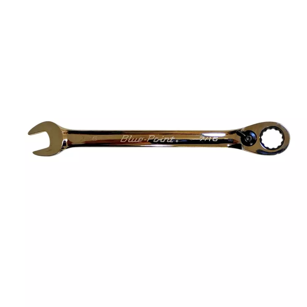 Blue-Point 15° Ratcheting Combination Wrench with Size 7/16 inch (11.11 mm) and Alloy Steel Body, BOER14