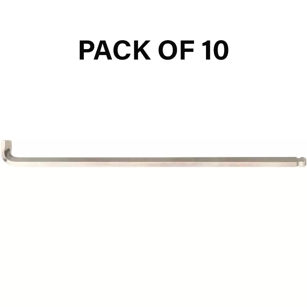 Bondhus BriteGuard Plated Stubby Ball End L-Wrench Extra Long Protanium Steel 2.0 mm Size and 100 mm Length, 26752 (Pack of 10)