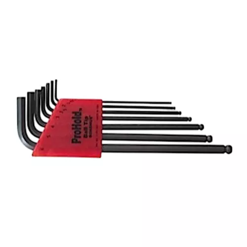Bondhus ProGuard ProHold Tip Ball End L-Wrenches Protanium High Torque Steel 1.5 to 6 mm Size, 74992 (Set of 7)