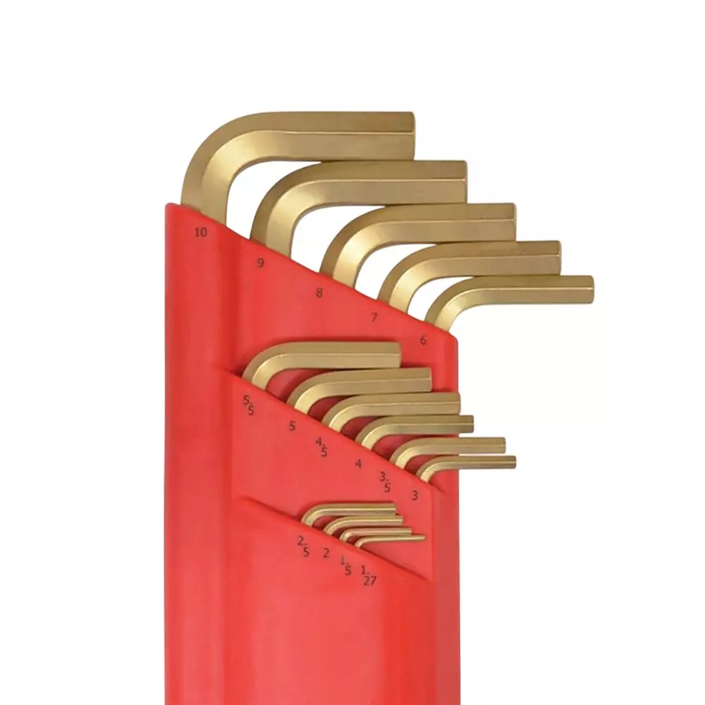 Bondhus GoldGuard Ball End L-Wrenches Protanium High Torque Steel 1.27 to 10 mm Size, 38095 (Set of 15)