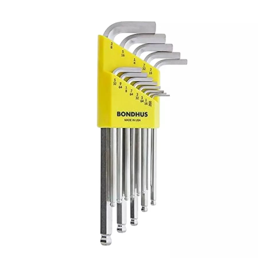 Bondhus BriteGuard Ball End L-Wrenches Set 0.050-3/8 inch & 1.5-10 mm Protanium Steel, 26999 (Set of 22)