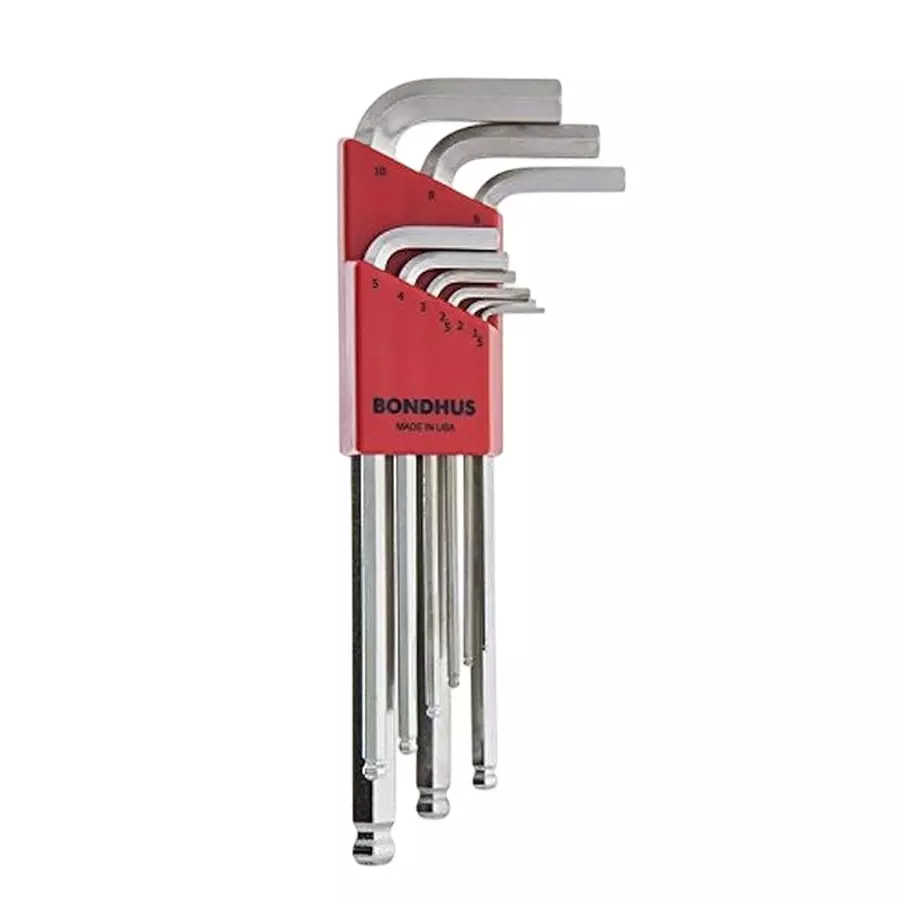 Bondhus BriteGuard Ball End L-Wrenches Set 0.050-3/8 inch & 1.5-10 mm Protanium Steel, 26999 (Set of 22)