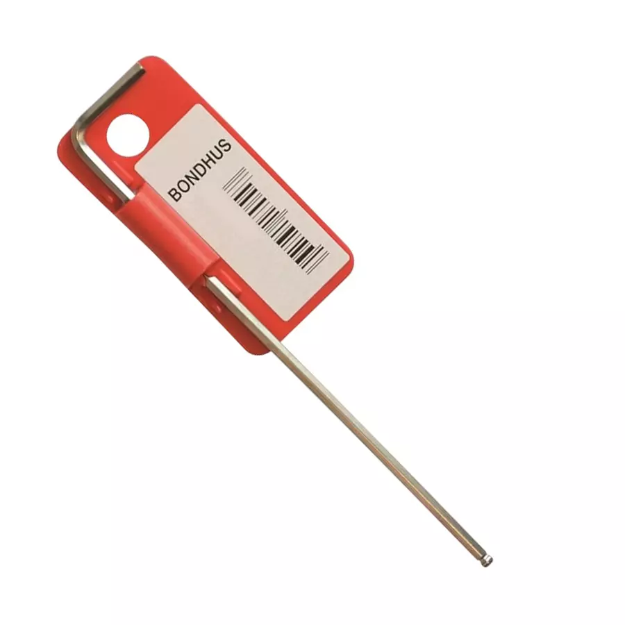 Bondhus BriteGuard Plated Ball End L-Wrench Extra Long Protanium Steel 2 mm Size and 100 mm Length, 27052 (Pack of 10)