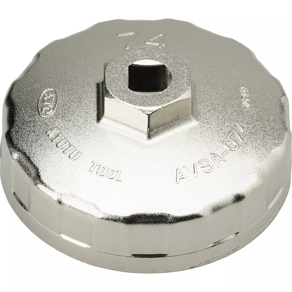 Ktc Cup Type Oil Filter Wrench 74 mm 14-Square 9.5 mm Sq. Drive, AVSA-074