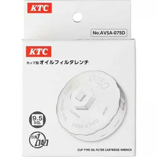 Ktc Cup Type Oil Filter Wrench 74.7 mm 15-Square 9.5 mm Sq. Drive, AVSA075D