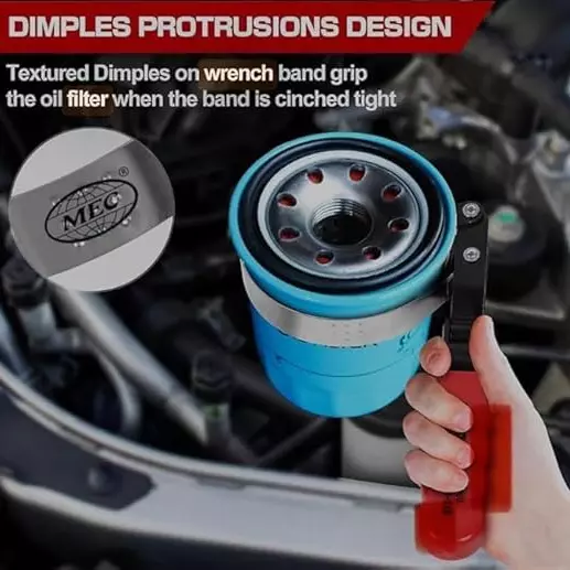 Mec Universal Oil Filter Wrench Swivel Model With Rubber Insulated Grip for Multi-Vehicle (Tata, Maruti, Hyundai), MEC1238 (Set of 3)