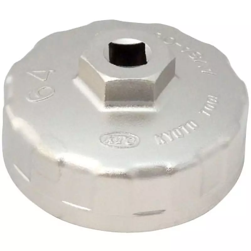 Ktc Cup Type Oil Filter Wrench 64 mm 14-Square 9.5 mm Sq. Drive, AVSA-064