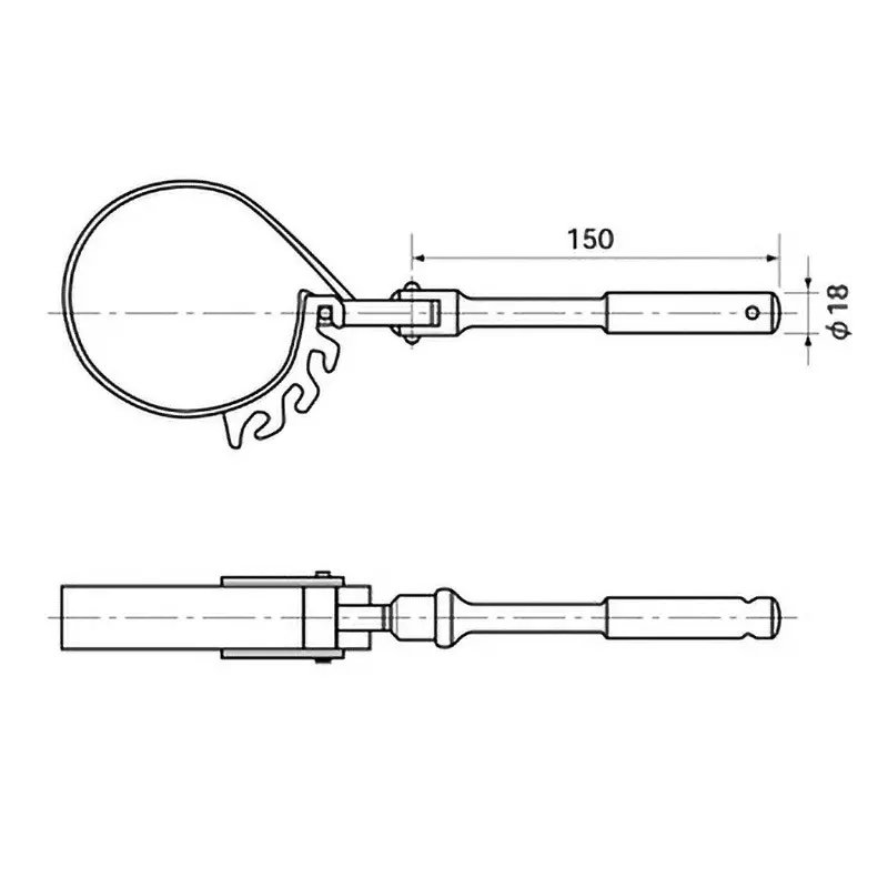 Ktc Chain Type Oil Filter Wrench 90 mm- 110 mm Range, FF-90110