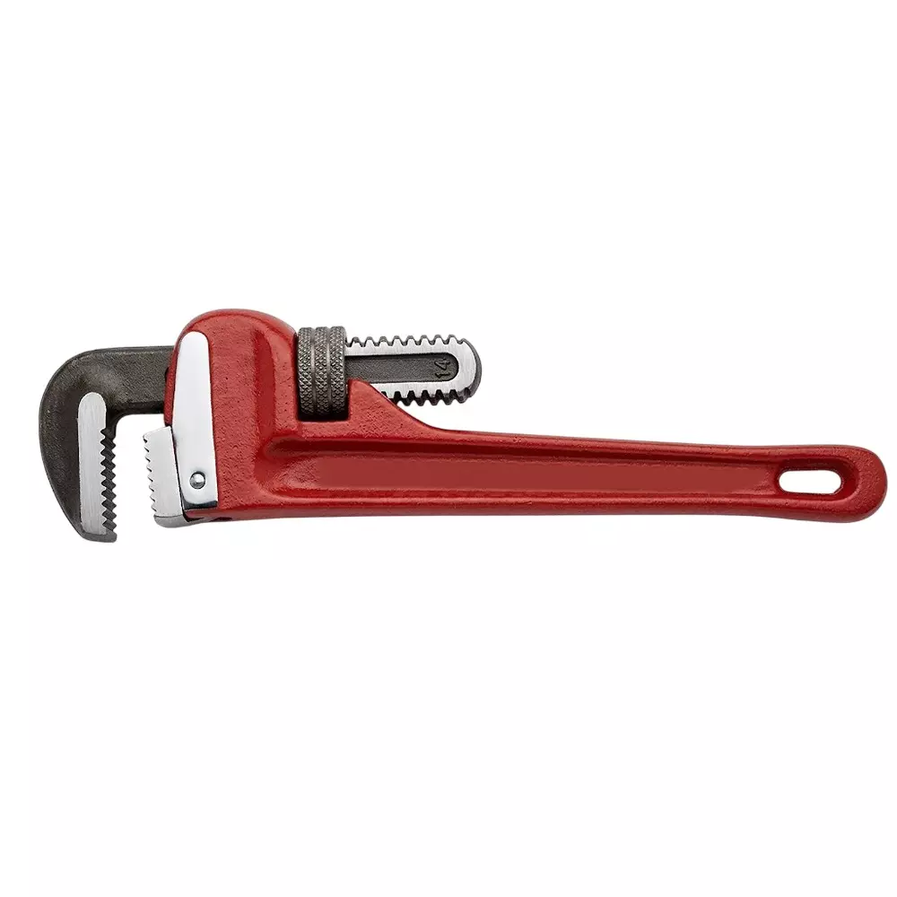 Ajay 10 inch (250 mm) Heavy Duty Pipe Wrench SG Casting Body and Alloy Steel Jaws Induction Hardened, 041157