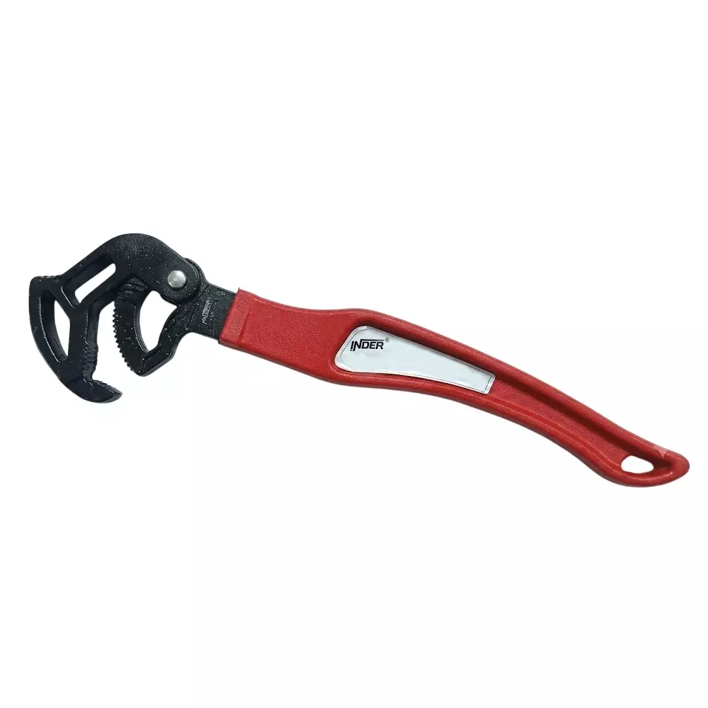 Inder Adjustable Pipe Wrench with Aluminium Handle and Size 1/8 to 3/4 inch (3.17 to 19.05 mm) and 10-30 mm, 547A