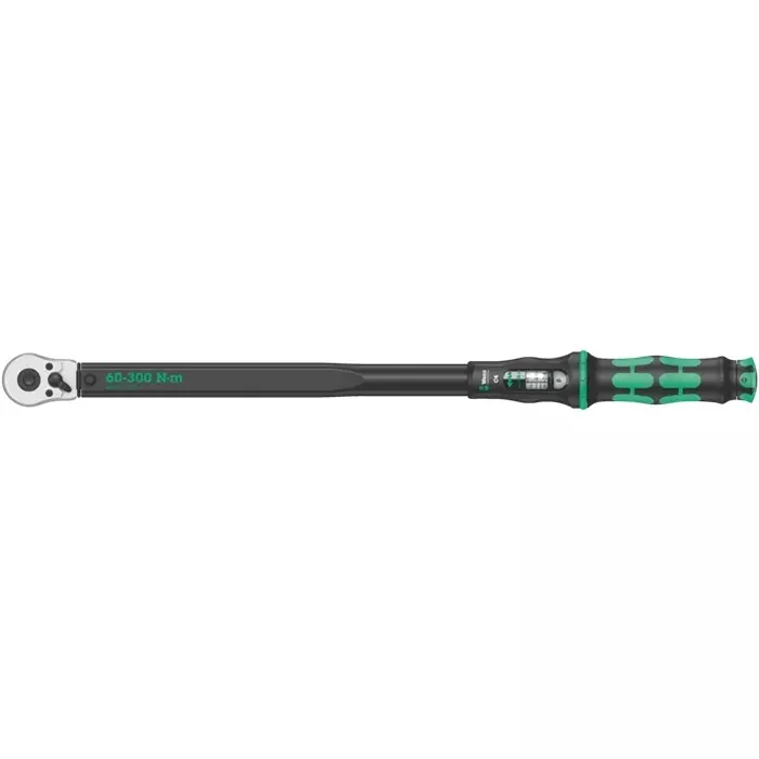 Wera Torque Wrench with Reversible Ratchet 1/2 Inch (12.7 mm) Drive Size Black 595 mm Wrench Length for Industrial Use, 05075623001