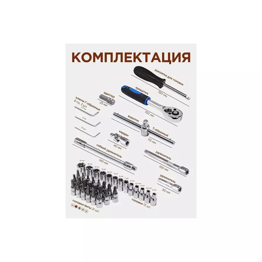 KingTul 46 Pcs Socket Kit Manual Black & Silver Chrome Molybdenum Steel Chrome Finish for DIY, Home Repairs & Basic Maintenance