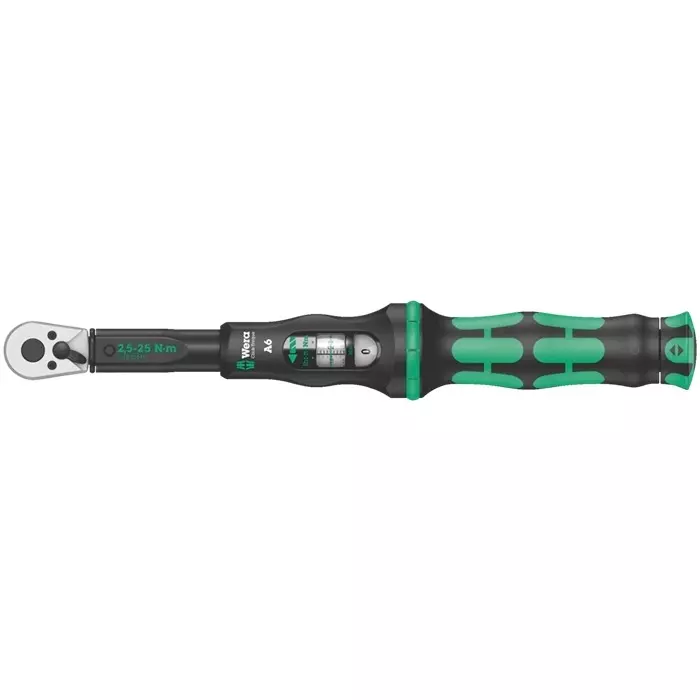 Wera Torque Wrench with Reversible Ratchet 1/4 Inch (6.35 mm) Drive Size Black 290 mm Wrench Length for Industrial Use, 05075605001