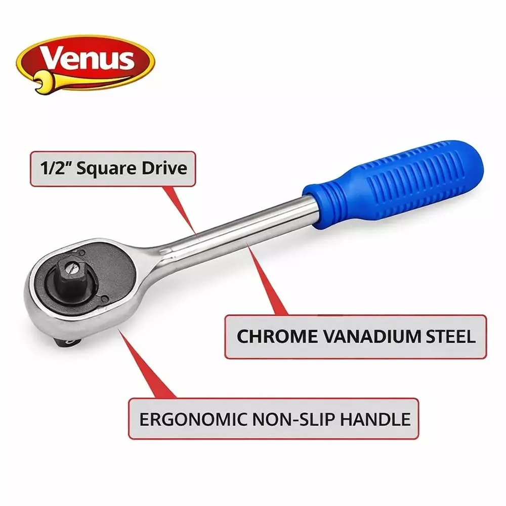 venus-heavy-duty-oval-square-drive-ratchet-blue-chrome-vanadium-steel-12-inch-127-mm-10-inch-250-mm-for-industrial-use-vn-ratchet-12